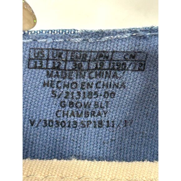 Gap Kids Girls Blue Fabric Chambray Shoes 13 Knot Bows Ankle Strap Zip Party - Picture 10 of 13